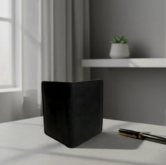 Rugged unisex leather card holder in Charcoal Black | Leathery