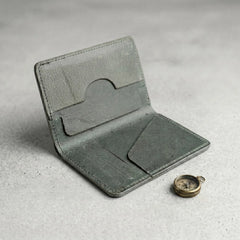 Rugged unisex leather card holder in Hunter Forest Green | Leathery