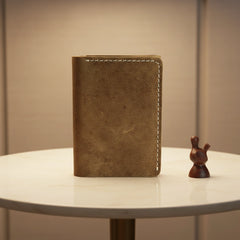Men's small trifold leather wallet in Amber Saddle | Leathery