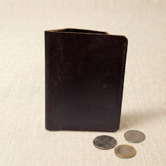Men's small trifold leather wallet in Espresso Choco | Leathery
