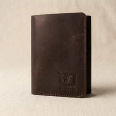 Men's small trifold leather wallet in Espresso Choco | Leathery