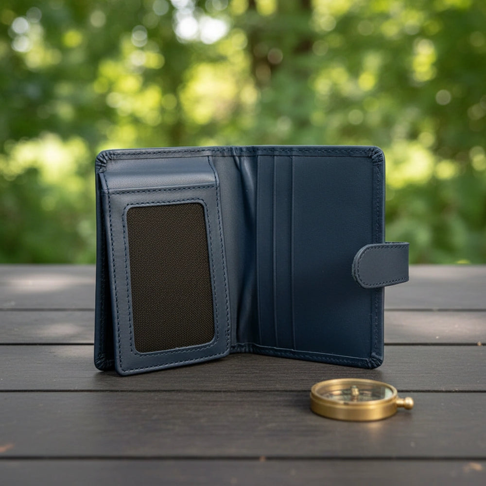 Men's leather wallet in Vintage Navy Blue | Leathery