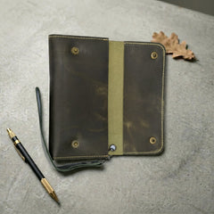 Ladies leather clutch wallet in Rugged Army Green | Leathery