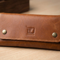 Ladies leather clutch wallet in Royal Brown | Leathery