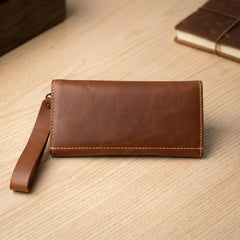 Ladies leather clutch wallet in Royal Brown | Leathery