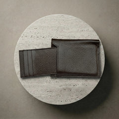 Men's leather wallet with removable card holder in Chocolate Brown | Leathery