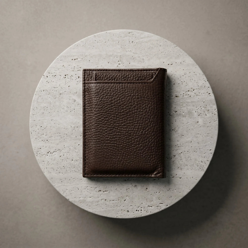 Men's leather wallet with removable card holder in Chocolate Brown | Leathery