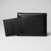 Men's leather wallet with removable card holder in Jet Black | Leathery