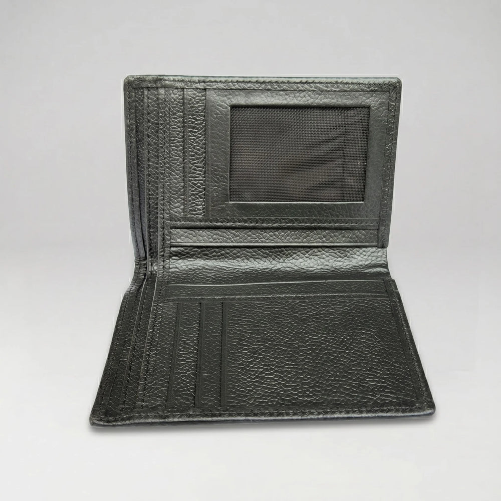 Men's leather wallet with removable card holder in Jet Black | Leathery