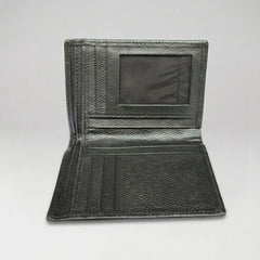 Men's leather wallet with removable card holder in Jet Black | Leathery