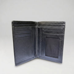 Men's leather wallet with removable card holder in Jet Black | Leathery