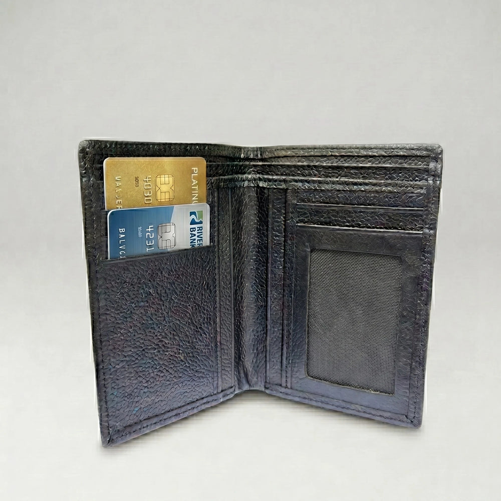 Men's leather wallet with removable card holder in Jet Black | Leathery