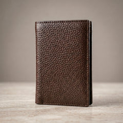 Slim men's leather wallet in Chocolate Brown | Leathery