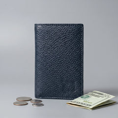 Slim men's leather wallet in Midnight Navy Blue | Leathery