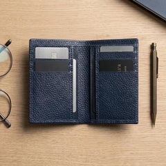 Slim men's leather wallet in Midnight Navy Blue | Leathery
