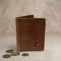 Men's leather card holder wallet in Saddle Brown | Leathery