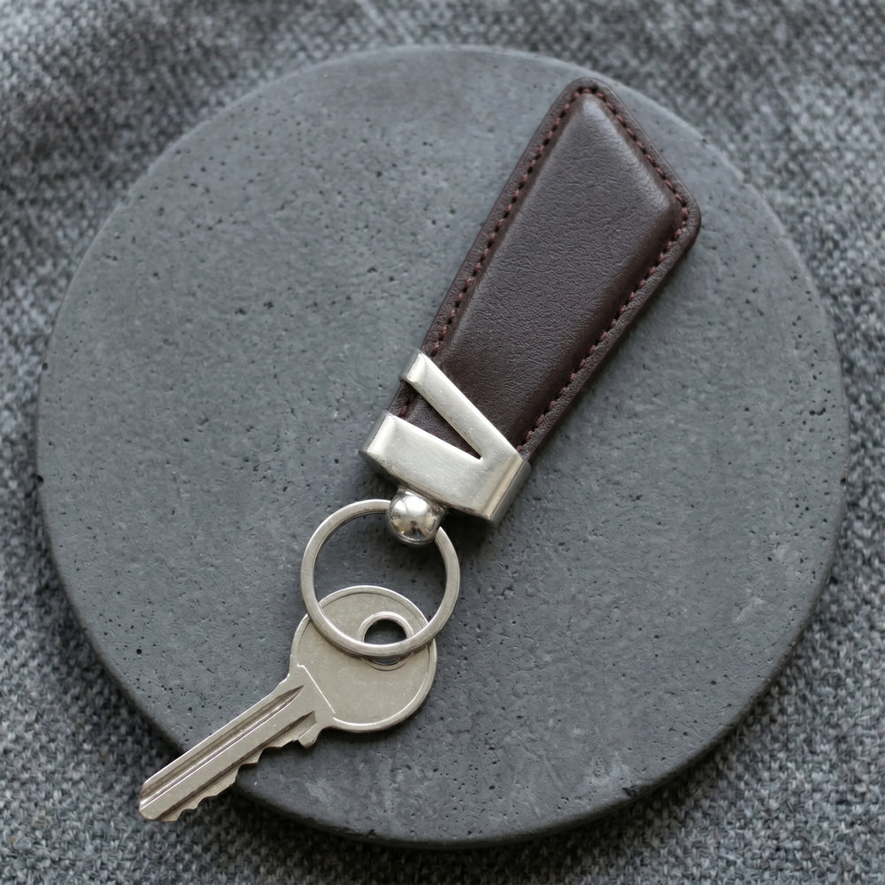 Slim leather keyring in Deep Espresso | Leathery