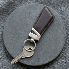 Slim leather keyring in Deep Espresso | Leathery