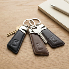 Slim leather keyring in assorted colours | Leathery