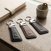 Slim leather keyring in assorted colours | Leathery