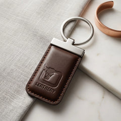 Leather key holder in Dark Chocolate Brown | Leathery