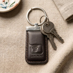 Leather key holder in Deep Espresso Burgundy | Leathery