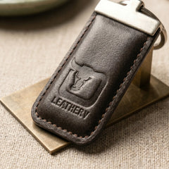 Leather key holder in Deep Espresso Burgundy | Leathery