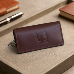 Leather key pouch in Dark Chocolate Brown | Leathery