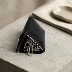 Leather key pouch in Jet Black | Leathery