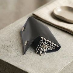 Leather key pouch in Jet Black | Leathery