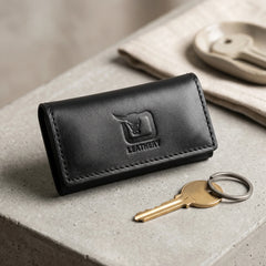 Leather key pouch in Jet Black | Leathery