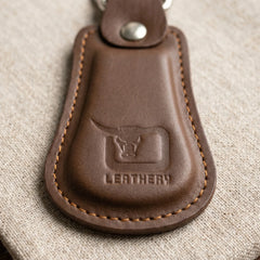 Leather keychain with swivel clasp in Dark Choco Brown | Leathery