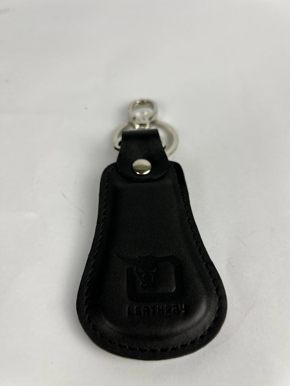 Leather keychain with swivel clasp in Jet Black | Leathery