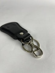 Leather keychain with swivel clasp in Jet Black | Leathery