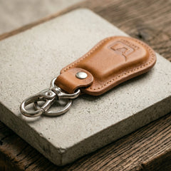 Leather keychain with swivel clasp in Tan Saddle | Leathery