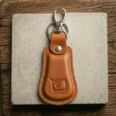 Leather keychain with swivel clasp in Tan Saddle | Leathery