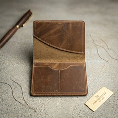 Leather passport cover wallet in Amber Saddle | Leathery