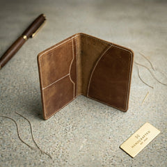 Leather passport cover wallet in Amber Saddle | Leathery