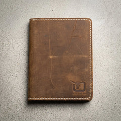 Leather passport cover wallet in Amber Saddle | Leathery