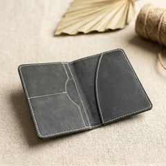 Leather passport cover wallet in Charcoal Black | Leathery