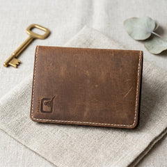Leather passport cover wallet in Saddle Brown | Leathery