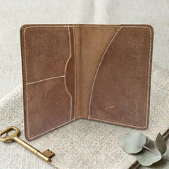 Leather passport cover wallet in Saddle Brown | Leathery