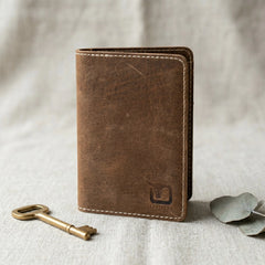 Leather passport cover wallet in Saddle Brown | Leathery