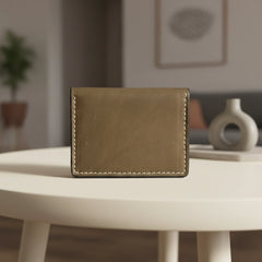 Men's slim leather card holder in Dark Sepia | Leathery