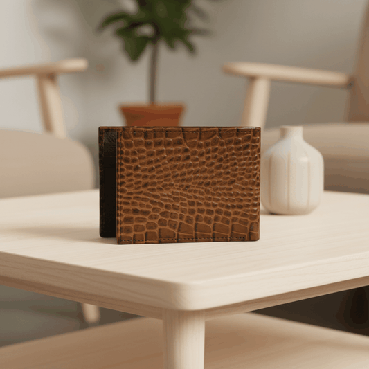 Dollar Size Leather Wallet- Bold Texture, Smart Storage