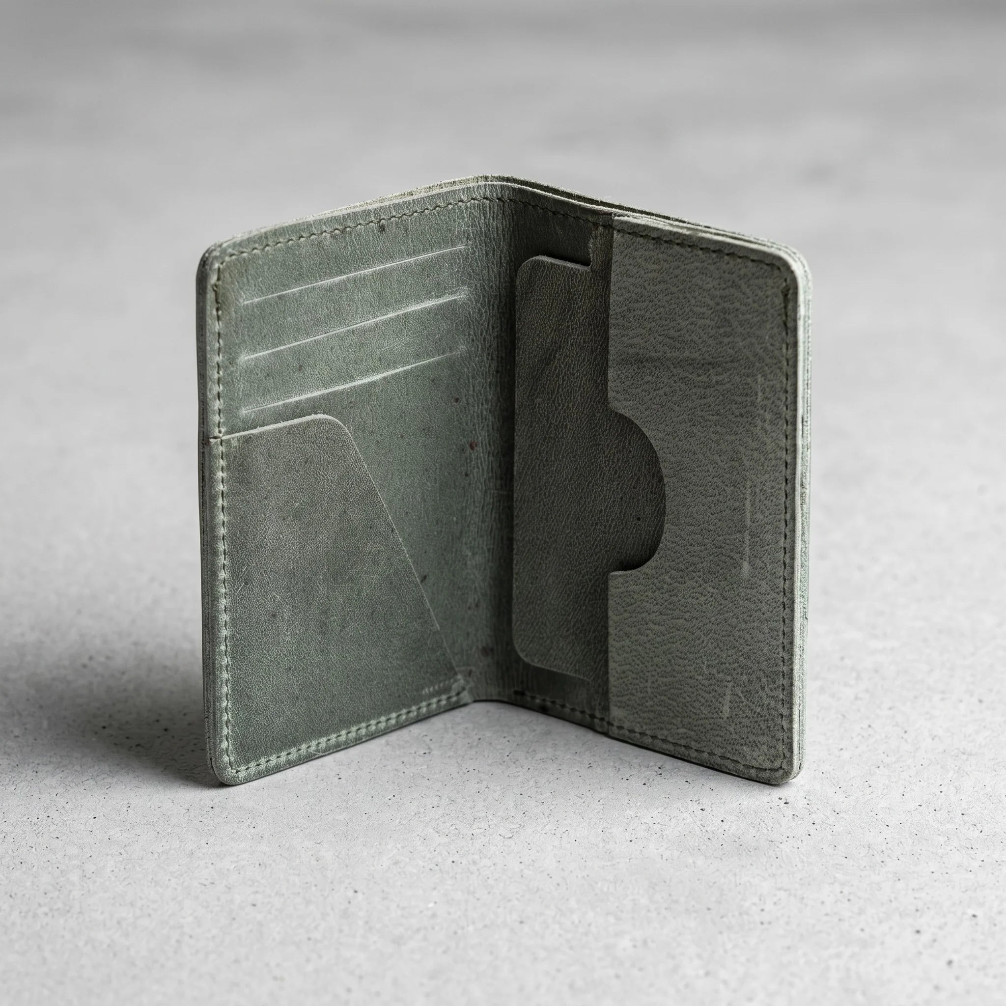 Rugged unisex leather card holder in Hunter Forest Green | Leathery