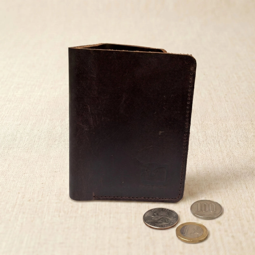 Men's small trifold leather wallet in Espresso Choco | Leathery