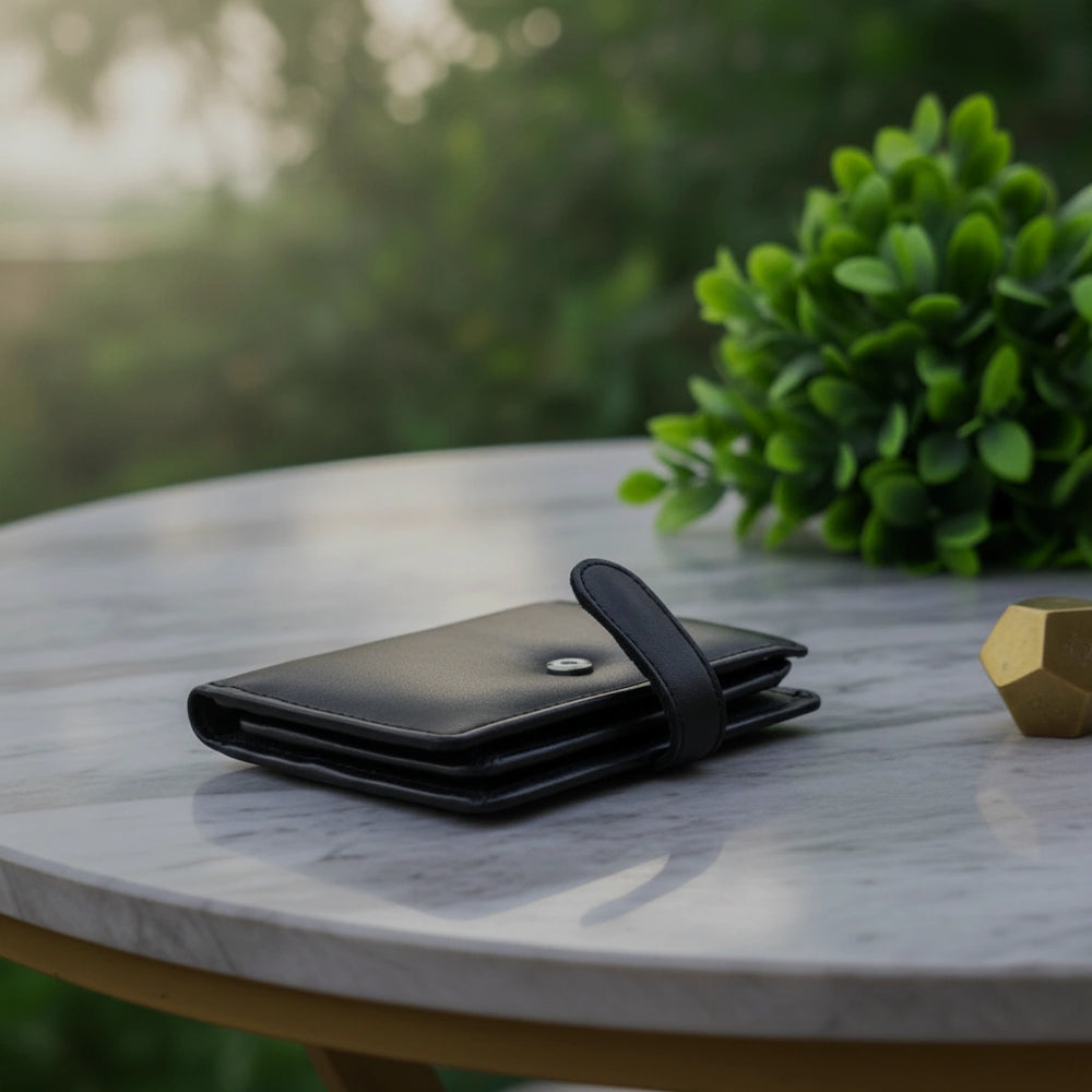 Men's leather wallet in Jet Black | Leathery