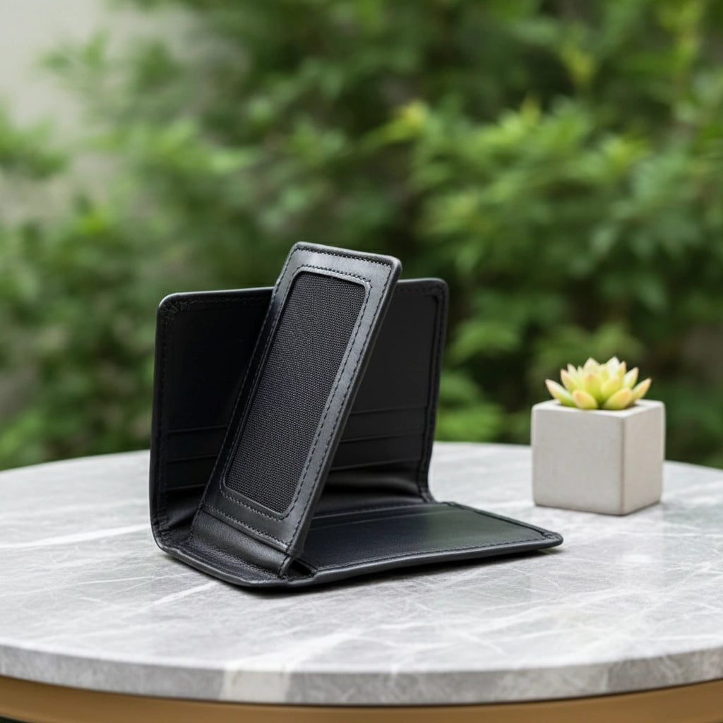 Men's leather wallet in Jet Black | Leathery