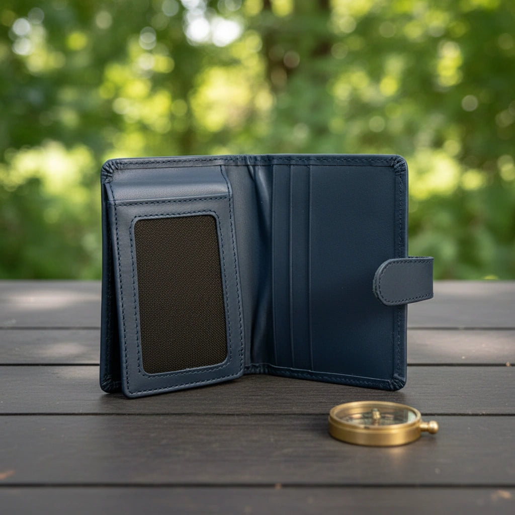 Men's leather wallet in Vintage Navy Blue | Leathery